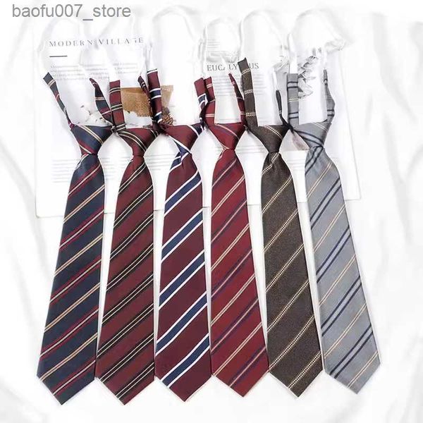 Шея галстуки jk галстук Lazy no Knot Coffee Brown School School Style Универсальная рубашка DK мужской галстук аксессуары
