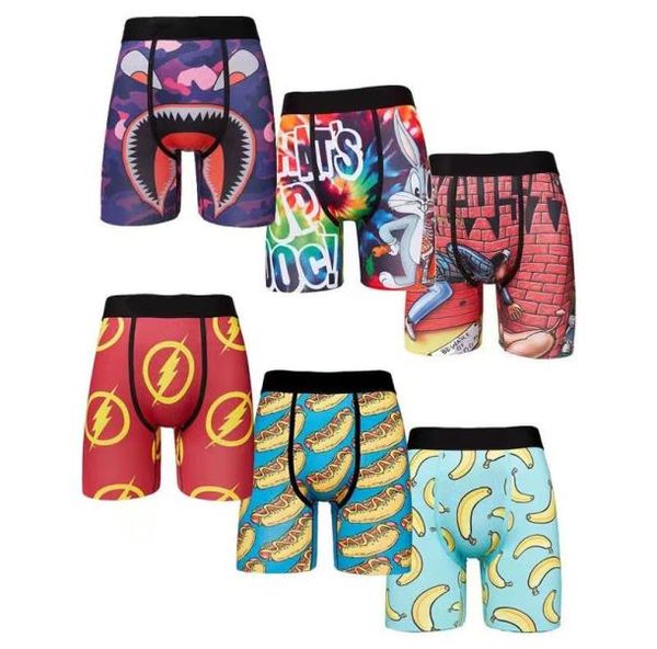 Designers Mustantas roupas de banho masculino boxer shorts íntimos cuecas cuecas de catoon cato -de -tubarão face bocal shorts de praia BA8471502