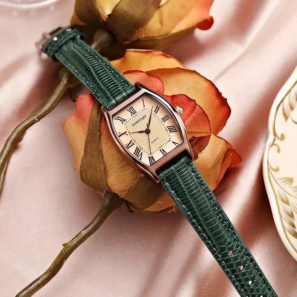 Armbanduhr Mode Frauen Rechteck Uhr Uhr Ladies Leder Casual Quartz Watch für Mädchen Relogio Feminino Uhr