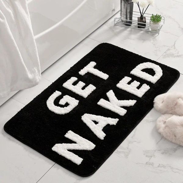 Badmatten nackte Matte weiße Wohnung für Mode und niedliche Dekor schwarz Badezimmerbad dusche