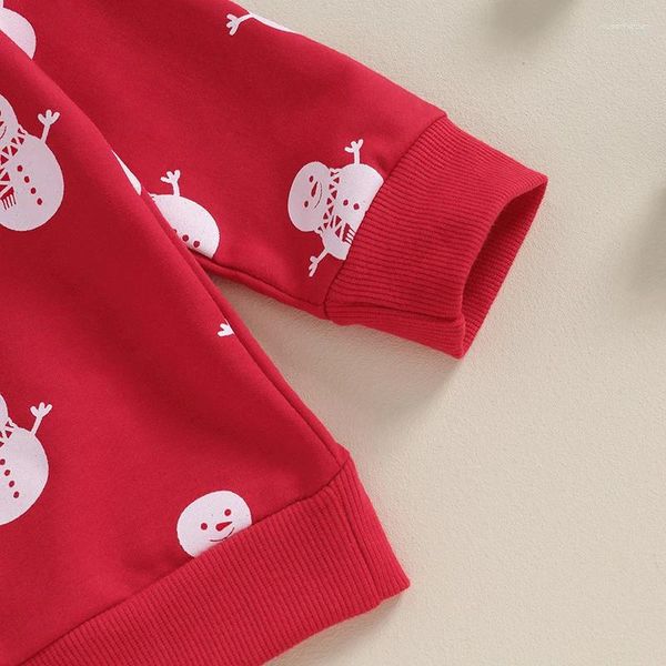 Giyim Setleri Toddler Erkek Kızlar Noel Kıyafetleri Kardan Adam Baskı Uzun Kollu Sweatshirt ve Pantolon 2 PCCS Sonbahar Giysileri Seti