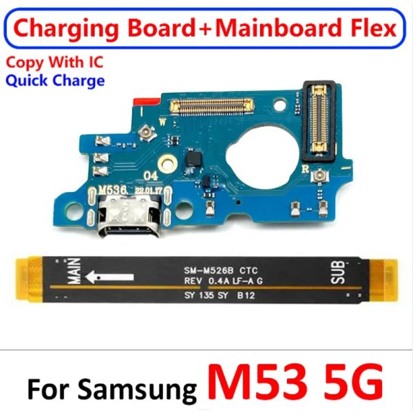 Новый USB -зарядный порт Главный разъемы Материнарной платы Гибкий кабельный кабельный разъем для Samsung Galaxy M10 M20 M30 M30S M21 M21S M31 M62