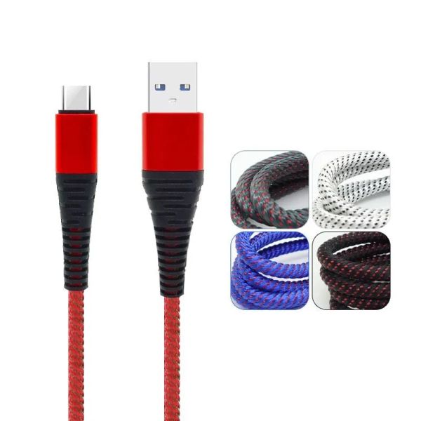 Tip-C Kablolar Yüksek Direnç 1m 3ft 2a Mikro USB Şarj Senkronizasyon Veri Şarj Korusu Tip C Kablosu İPhone Samsung Android Telefon S10