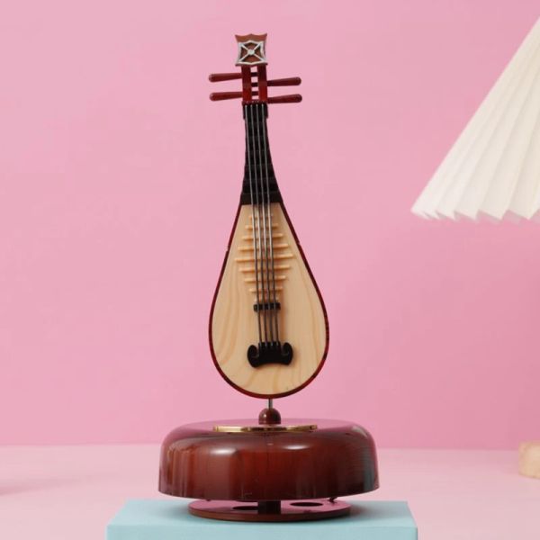 ABSF Chinese Lute Music Box Klassische Wed Up Twirling Music Box rotierendes Basisinstrument Miniatur -Kunstware Geschenk