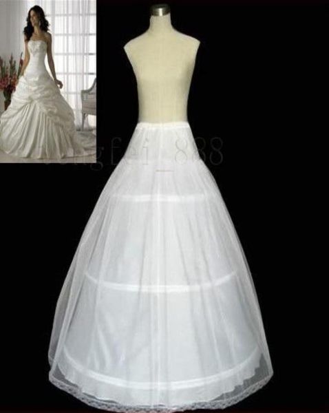Vestidos de noiva brancos aline baratos 2t anáguas 3 aros 1m 2 camadas vestido de subsídia crinolina ai72030504