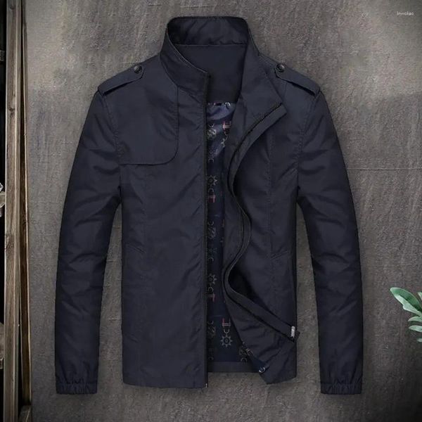 Giacche da uomo Capola chiusura Zipper Clining sottile casual business all'aperto bomber per bomber giacca autunno molla collare manica lunga