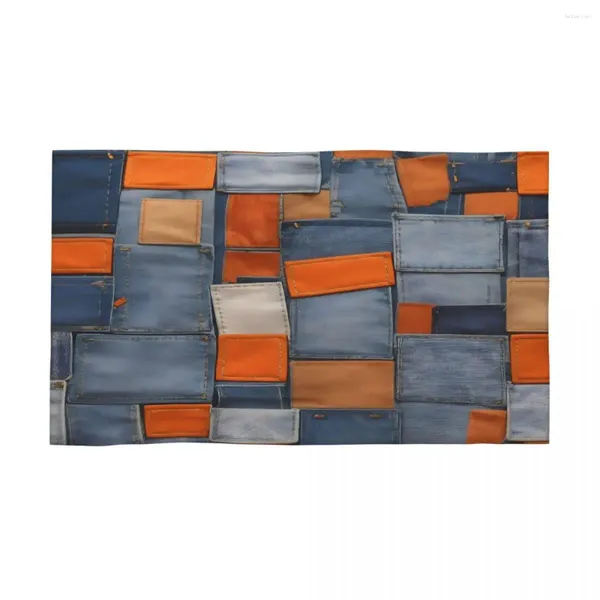 Handtuch künstlerische Jeans Patches Hintergrund 40x70 cm Gesicht Wash -Tuch hell gedruckt für Badezimmer Urlaubsgeschenk