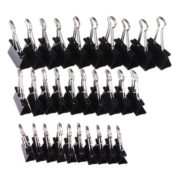 19 mm/ 25 mm/ 32 mm 10pcs/ lotto clip di leganti in metallo nero Note per lettere clip di carta forniture di fissaggio di fissaggio