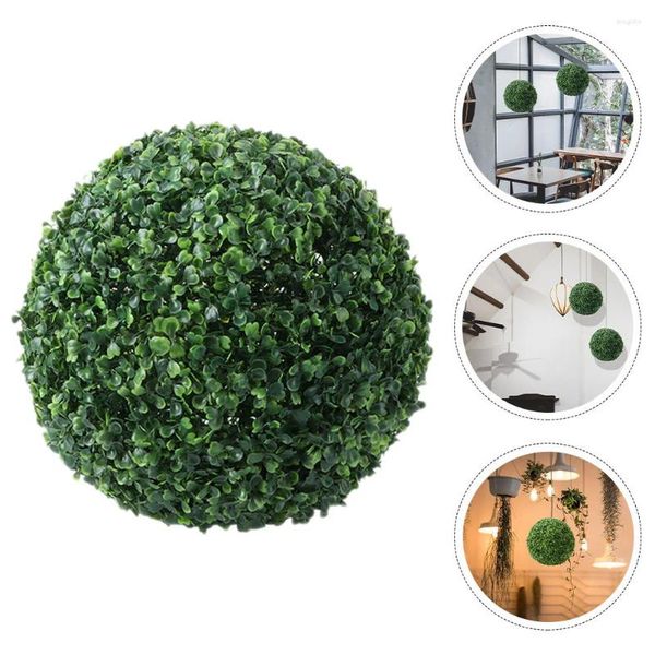 Fiori decorativi sospesi in erba artificiale palla falsa topiaria faux round verde per arredamento per la casa