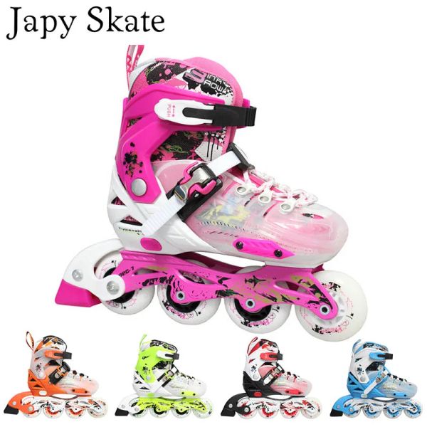 Sneakers Japy Skate 2015 Weiqiu bambini pattini roller regolabili a quattro ruote scarpe da pattinaggio in linea all'aperto per bambini jj serie 5 colori