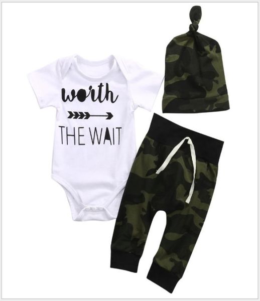 3pcs conjuntos de roupas de verão para bebês configurações de menu curta de manga curta
