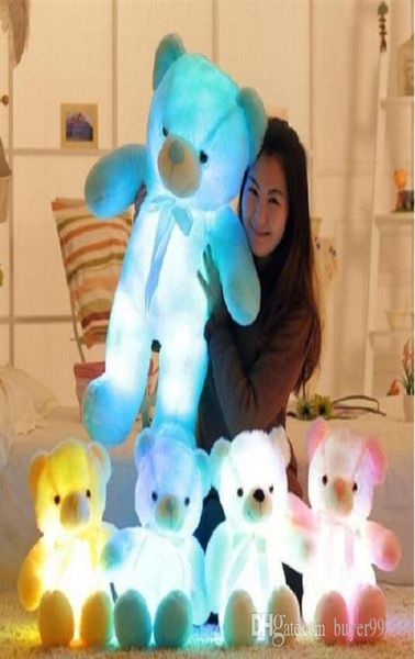 30cm 50cm Renkli Parlayan Oyuncak Ayı Aydınlık Peluş Oyuncaklar Kawaii aydınlatma LED oyuncak ayı doldurulmuş bebek Noel oyuncakları 8149812