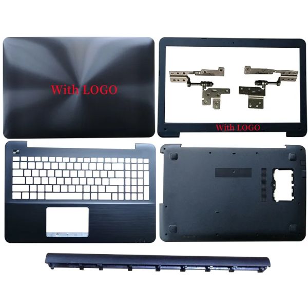 Casos novos laptop lcd tampa traseira/moldura frontal/dobradiças/dobradiças tampa/capa Palmrest/inferior para ASUS A555 X555 K555 F555 W519L VM590L VM510