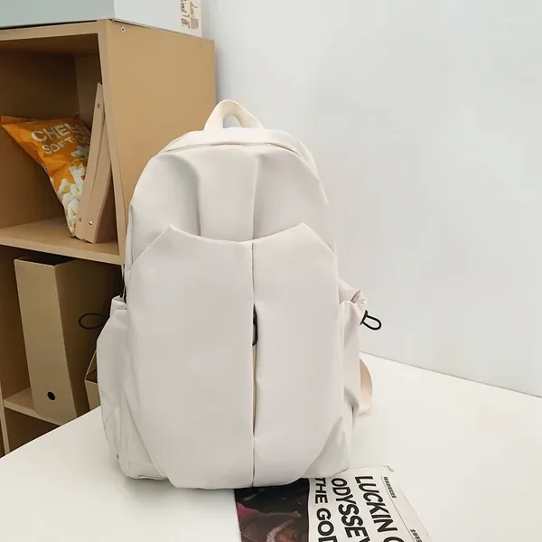 Backpack 2024 Casal com zíper de nylon de alta qualidade de grande capacidade de cor, cor juventude para jovens bolsa de estudantes