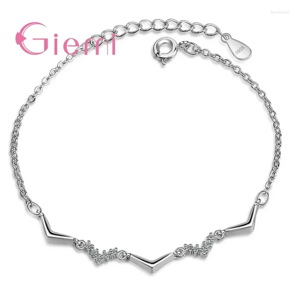 Link Armbänder Fabrik Preis Einfacher Stil mehr Kubikzirkonia Ankunft 925 Sterling Silber für Frauen Mädchen Geschenk