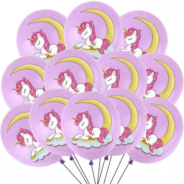 Regenbogen Einhorn -Latexballons für Kinder, Geburtstagsfeierdekorationen, Babyparty, Partyspielzeug, 12 