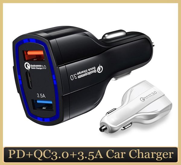 35A USB QC30 PD Typec 3 Porte Caricatore di auto per auto per iPhone 12 11 Xiaomi Samsung Mini Caricabatterie Quick Chargers Adattatore senza 7979497