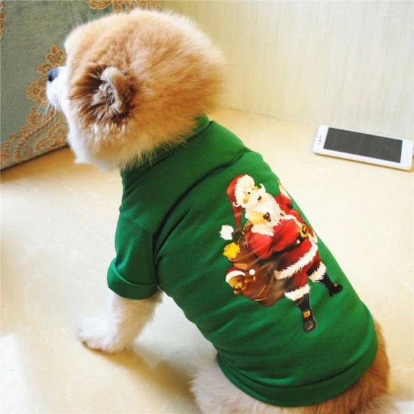 Abbigliamento per cani carina maglietta per animali domestici Snowman spot di santa vestiti inverno cucciolo caloroso cucciolo di cotone comot per animali domestici costumi