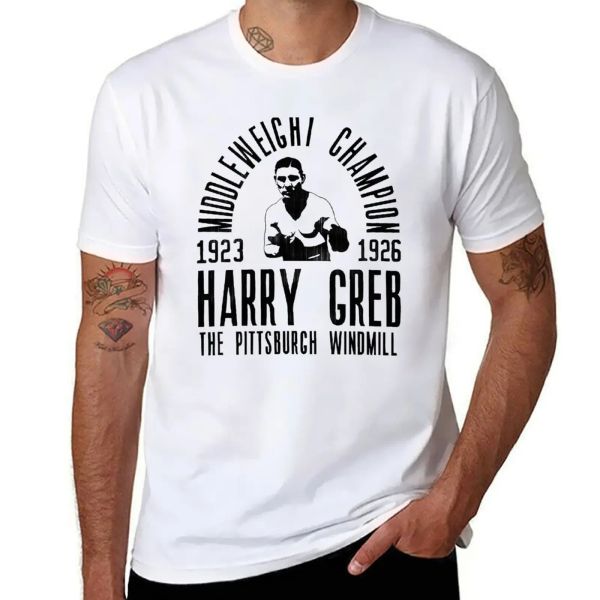 Maglietta Harry Boxing Greb Abiti hippie Tops taglie forti camicie da uomo