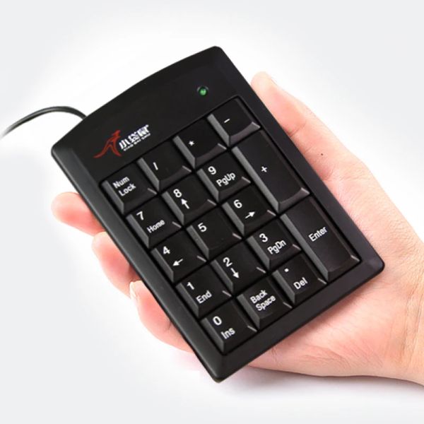 Zubehör kostenloser Versand PS/2 19 Tasten Tastatur Numerische Tastatur Multifunktion verdrahtete Zahlenrechner für Laptop einfach zu verwenden Win7 PS2 Numpad