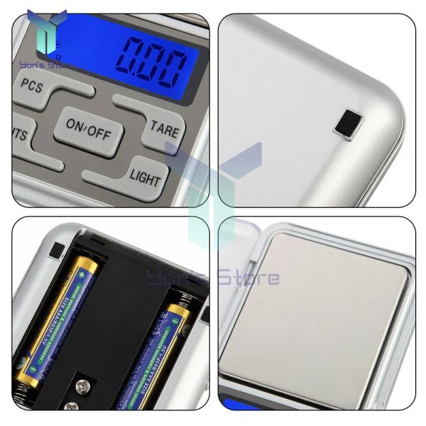 1PCS Mini escala digital de alta precisão As escalas de bolso de peso de jóias 500g/0,01 LCD Exibir escala de cozinha eletrônica