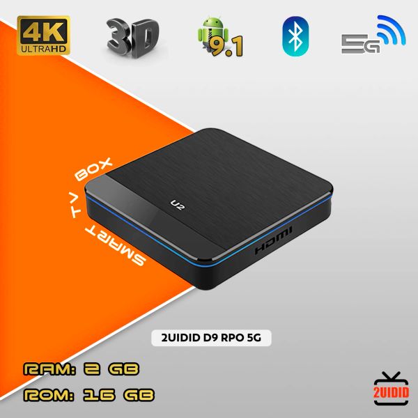 Box 2uidid U2 S905X3 Bluetooth Smart TV Box Android 9.1 DDR3 2G EMMC 16G 2,4G 5G WiFi BT AV1 Media Player Tbox 4K 1000m Set Top Box