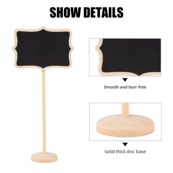 10pcs/set mini mesajı Blackboard ahşap kara tahtası çocuklar ahşap nota kara tahta katlanabilir yazma tahtaları mesaj panosu