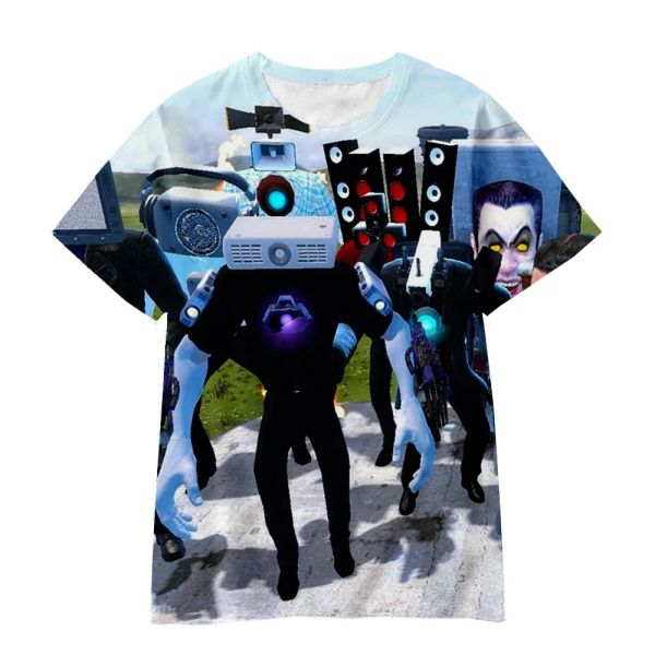 Heißes Spiel Skibidi Toilette T-Shirt Kinder 3D-Druck T-Shirts Jungen Anime Lautsprecher T-Shirt Kinder Kleidung Mädchen Kurzarm Tops