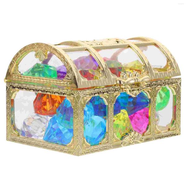 Vasos Crystal Box Treasure Jewels Kids Plástico Gems Toys Girls Fake Diamond Acrylic Party Favors Child