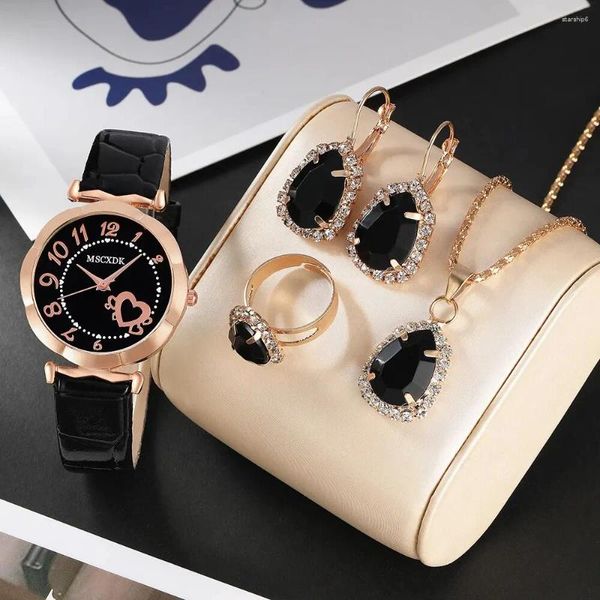Нарученные часы Женские модные черные часы для ювелирных украшений повседневно