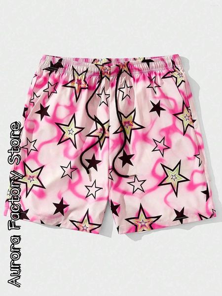 Herren Shorts Sommer Männer Modetrend 3D Stars Graphic Clothing Jungen Kinder Casual Hawaii Urlaub Männlicher stilvoller Strand