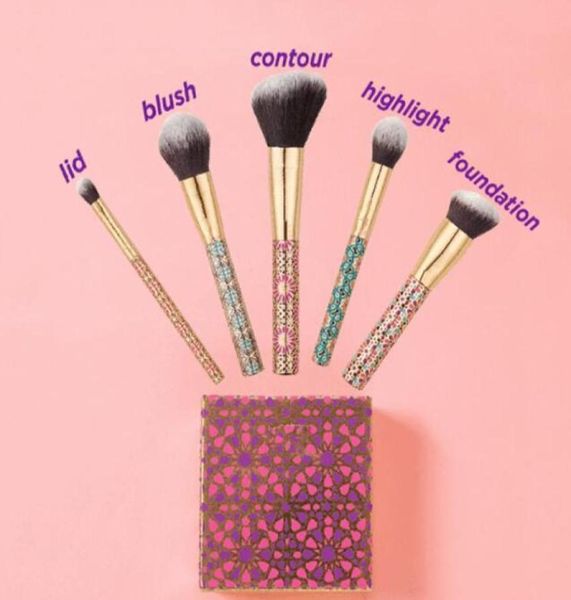 Teste Holiday Limited Makeup Ferramentas Conjunto de acessórios Artful Conjunto de pincel de 5pcs Kits Ferramentas Multifuncionais Fast Kit9545073