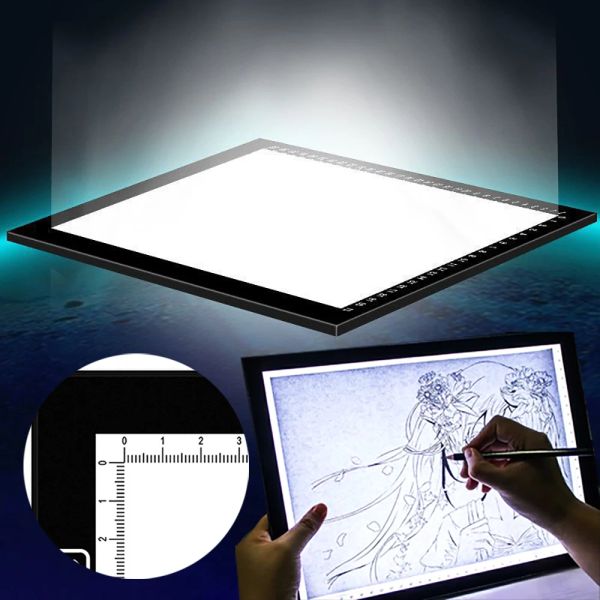 Таблетки A4 Трассирование светодиодного чертежа таблетки Light Box Ultrathin Регулируемая USB Art -Backcraft Backbred Led Lear Light Pad Sketch Board