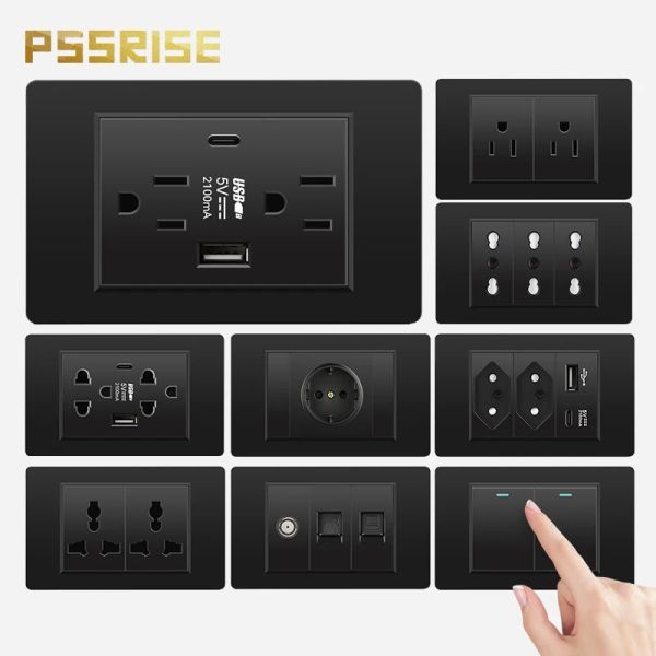 CHARGERS PSSRISE Brasil Tailândia Onces de parede dos EUA com 5V 2.1a USB TIPEC CARREGO DE PODERA POPLED PAELM LIGHT TV Tel Computer Socket