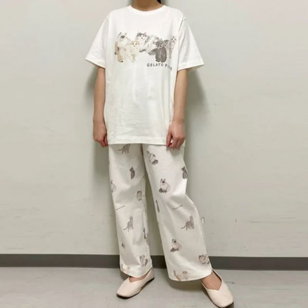 Piccola camera da pigiana da donna shorts gatto kawaii set di gonna da casa abbigliamento da sonno abbigliamento da pigiama