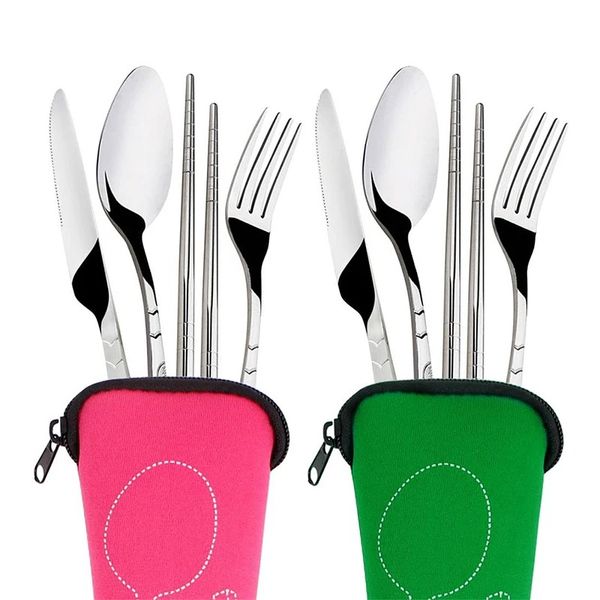 Tragbares Tischgeschirrbeutel Cutlery Bag Dinner Set Travel Verpackung Aufbewahrungsbox Essgeschirr Picknick -Gabel Löffel ohne Geschirr