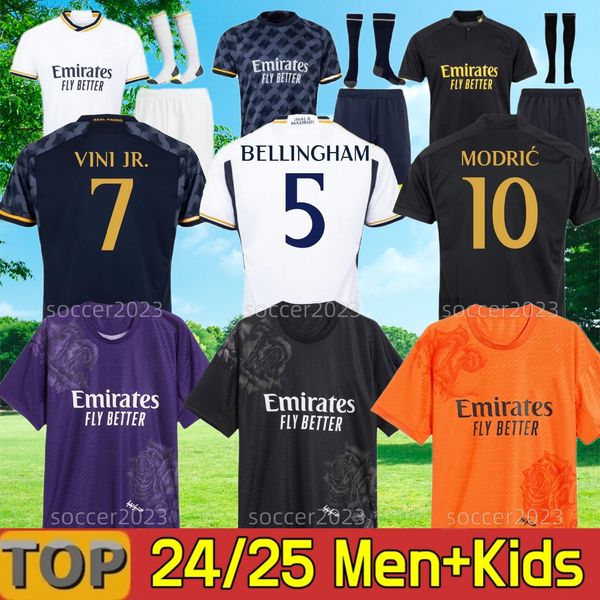 24 25 Bellingham Mbappe Real Madrids Fußballtrikot 2025 Y-3 Kids Kit 2023 2024 Home Away Dritter Viertes Y3 Fußball-Shirt Camisetas Rodrygo Vini Jr Modric Kroos