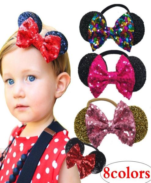 Baby lantejão de lantejoulas de lantejoulas de lantejoula de cabeça para a cabeça da cabeça de nylon Bandas de cabeça Glitter Baws Girl Girl Cartoon Ears Birthday Party Supplies Acessórios8646236