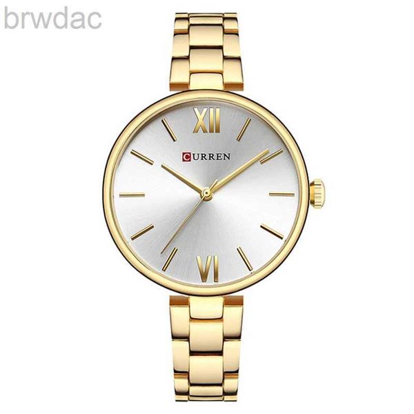 Relógios femininos Curren Top Brand Gold Watch for Women Luxury Quartzwatches Womens Gifts Fashion Ladies Relógio à prova d'água RELOJ PARA MUJER 240409