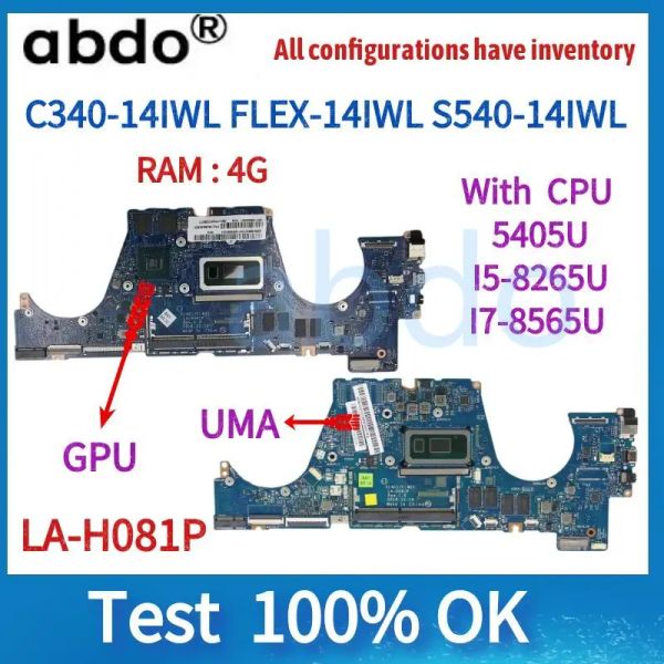 Материнская плата LAH081P/LAH082P.FOR LENOVO S54014IWL/C34014IWL/FLEX14IWL Motherboard. С 5405 I5 I7 8th Gen CPU.4G RAM GPU MX230
