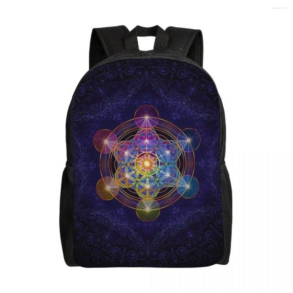 Mochila Metatron's Cube Merkabah Travel Men Women School Laptop Bookbag Flower of Life College Student Daypack Bags