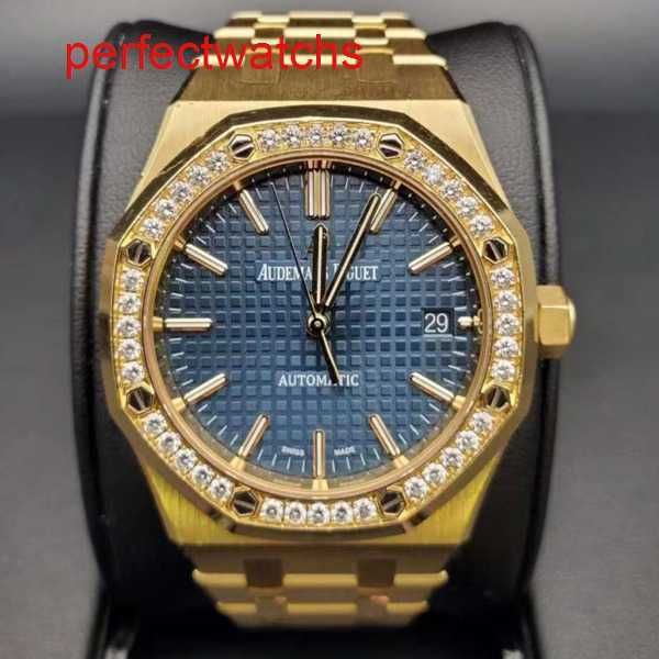 Modern AP Wrist Watch Real Royal Oak Series 15451Ba Original Diamond Blue Dial Mens e Mulher Unissex Fashion Leisure Business Sports Sports Machinery Watch