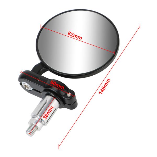 2pcs 22 mm universelles Rückspiegel -Spiegel Griffstange End Montage Motorradspiegel Motorradzubehör