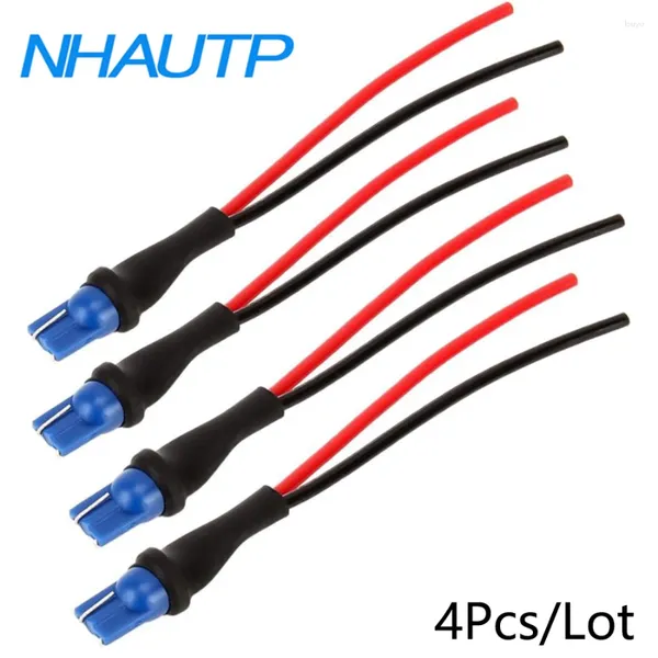 Sistema de iluminação NHAUTP 4PCS/LOT T10 SOCKETE CONECTOR W5W Adaptador de plugue masculino Fio estendido