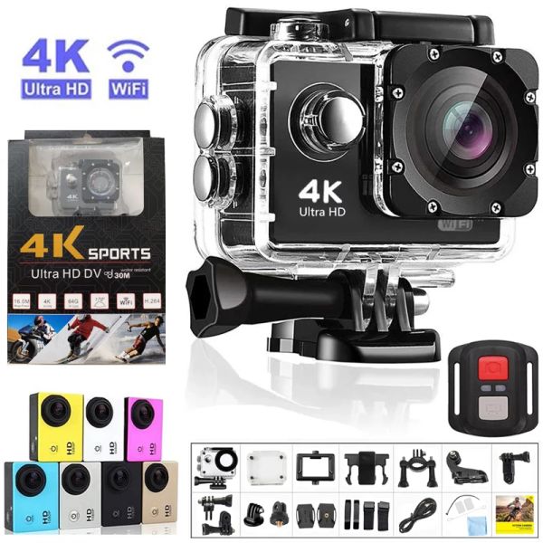 Telecamere Professional 4K 30fps Action Camera Recorder WiFi da 2,0 pollici Underwater Waterproof Video Registrazione Cam Cam Sports Original Sports