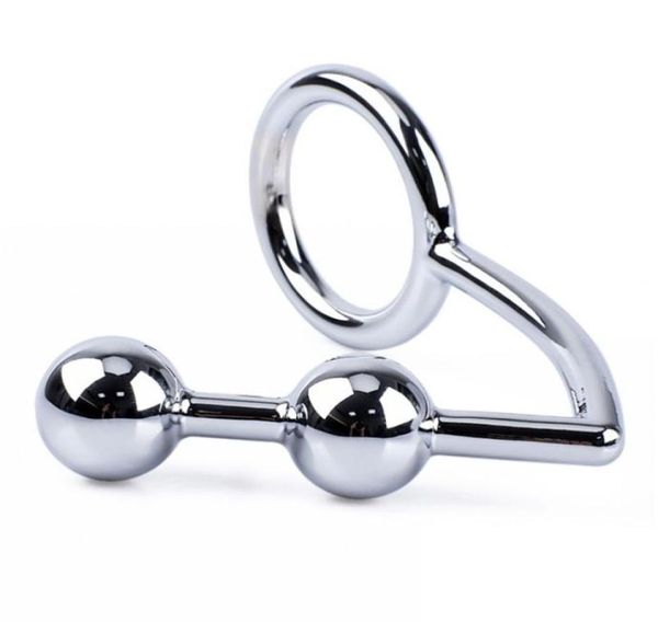 Metal Anal Sex Toys Plug com duas bolas;Dispositivos de plugue de vagina de bunda polidos à mão SM4383069682