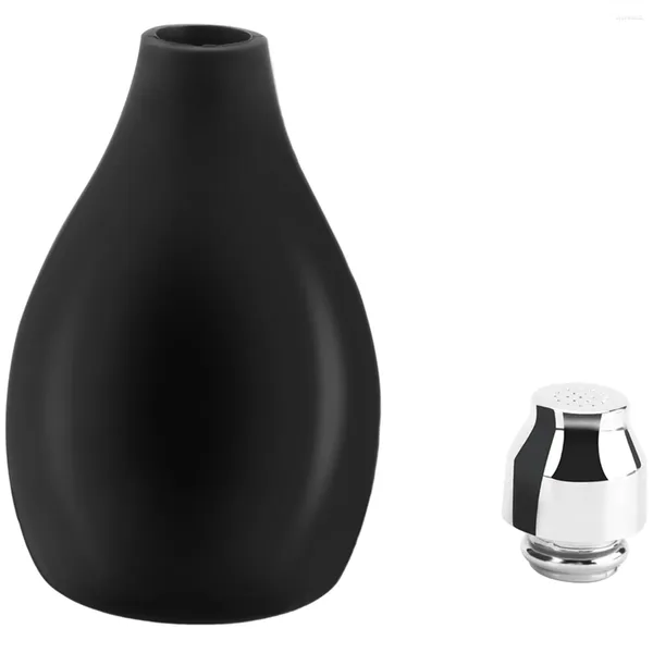 Aufbewahrungspulverpulversprühflasche nachfüllbar Silikonspender leerer Behälter für Friseurstarken schwarzer Sprühgerät