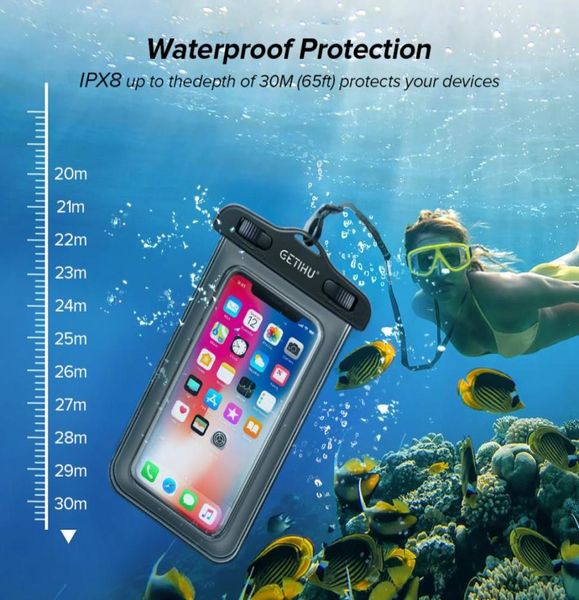 Универсальный сухой мешок для плавания водонепроницаемый корпус для iPhone 11 XS Max 8 7 6 S 5 плюс чехол для пакета с покрытием водонепроницаемый телефон CAS3840953