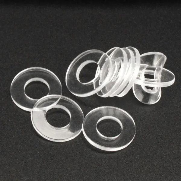 100pcs de plástico macio/ rígido PVC Isolante transparente transparente Anel de junta lisa Spacer Larra plana M1.6 m2 m2.5 m3 m4 m5 m6 m8 m10 m12