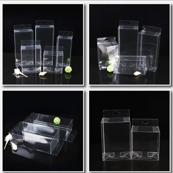 Caixa de embalagem transparente de plástico Blister PVC Caixa de telefone celular Caixa Cosmética Caixa de exibição Cosmética Caixa de exibição com Hang Hole 100pcs/lote